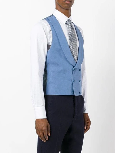 Shop Canali Formal Waistcoat In Blue