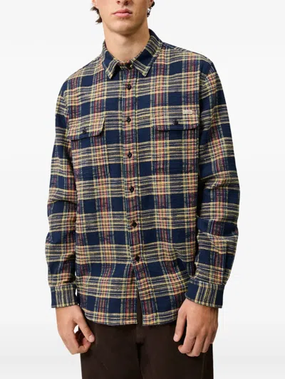 Roy Rogers Work Check-pattern Flap-pocket Shirt In Blue