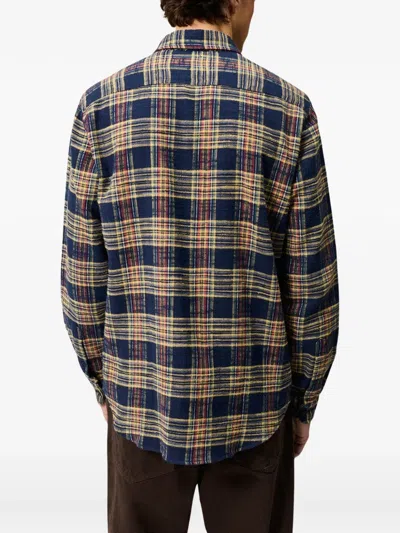 Roy Rogers Work Check-pattern Flap-pocket Shirt In Blue