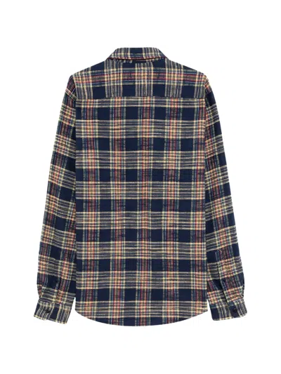 Roy Rogers Work Check-pattern Flap-pocket Shirt In Blue