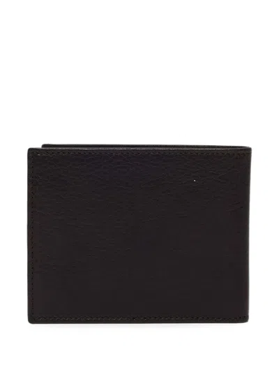Orciani Lagoon Cloud-effect Leather Billfold Wallet In Black