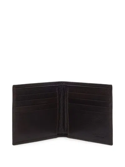 Orciani Lagoon Cloud-effect Leather Billfold Wallet In Black