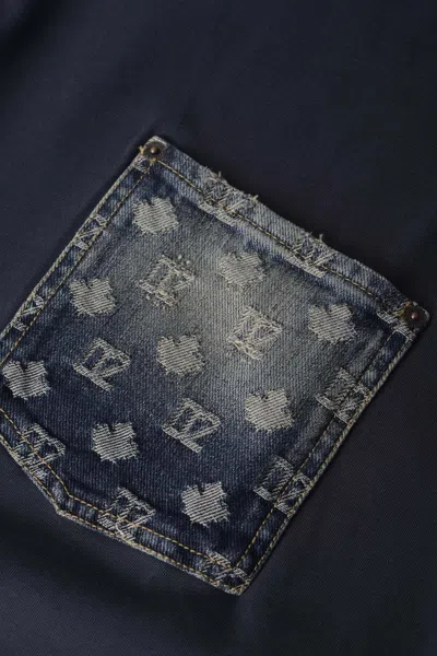 Dsquared2 D2 Monogram Distressed-effect Denim-pocket T-shirt In Brown