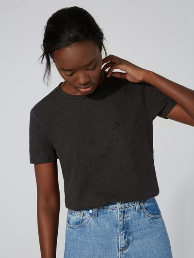Shop Frank + Oak The Made In Canada Signature T-shirt In Charcoal