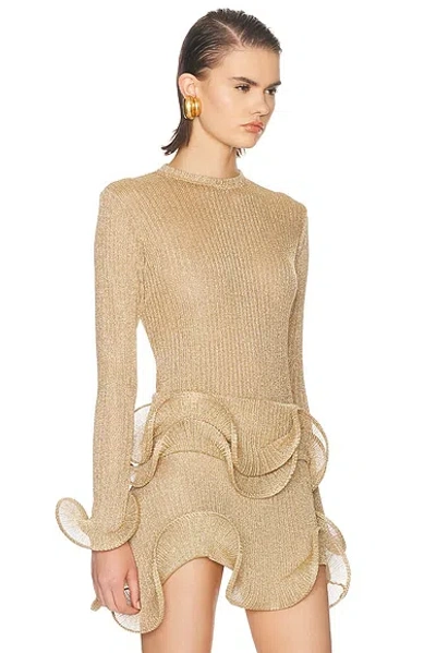 Sid Neigum Wave Sleeve Bamboo Top In Gold