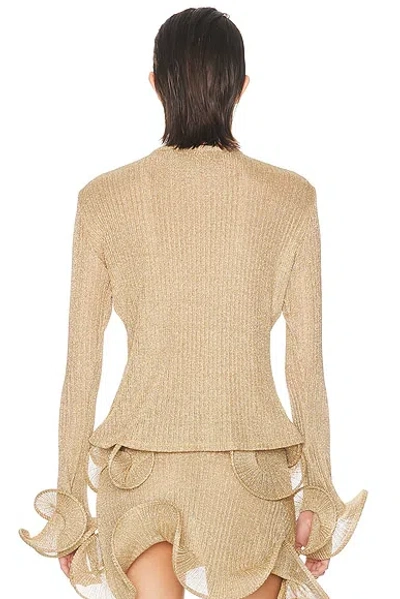 Sid Neigum Wave Sleeve Bamboo Top In Gold