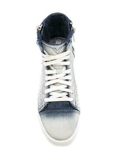 Shop Diesel Zip Detail Sneakers - Blue
