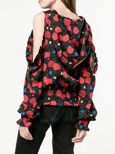 Shop Magda Butrym Floral Print Shirt In Black