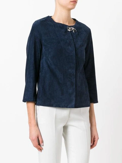 Shop Fay Cropped Sleeve Jacket - Blue