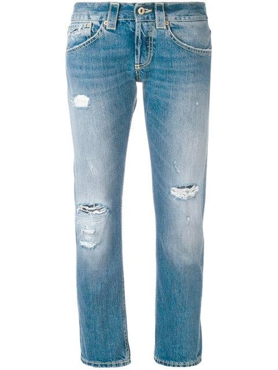 Shop Dondup Distressed Boyfriend Jeans In Blue