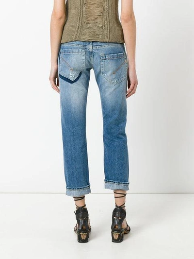 Shop Dondup Distressed Boyfriend Jeans In Blue