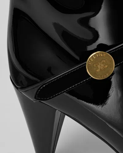 Celine Sharp Patent Boot In Black