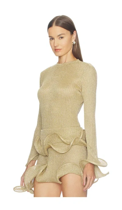 Sid Neigum Wave Sleeve Bamboo Top In Neutral