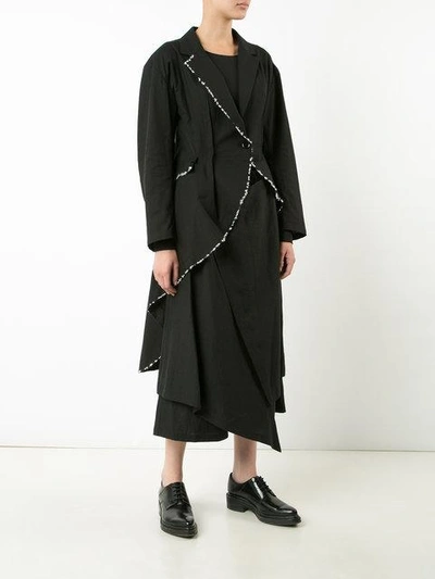 Shop Yohji Yamamoto Asymmetric Blazer - Black
