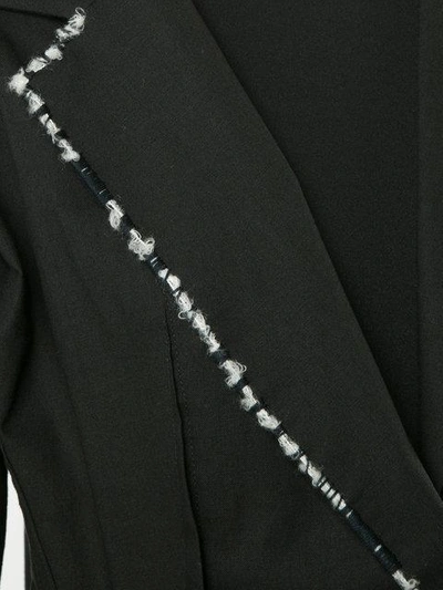 Shop Yohji Yamamoto Asymmetric Blazer - Black
