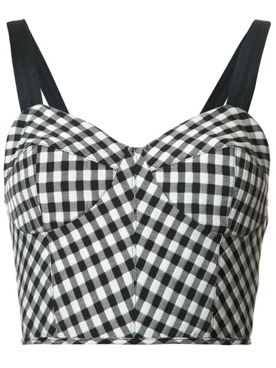 Shop Tome Gingham Cropped Top  In White