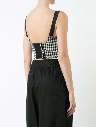 Shop Tome Gingham Cropped Top  In White