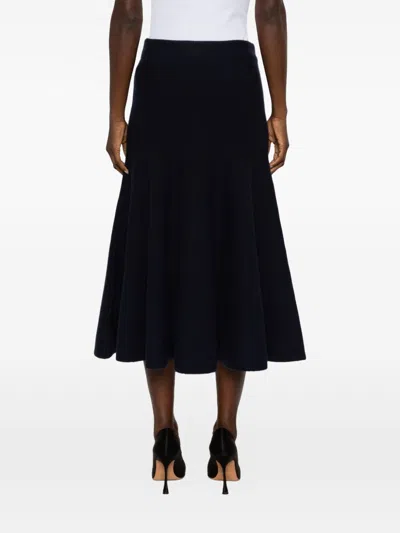 Alaïa Cashmere Flared Skirt In Black