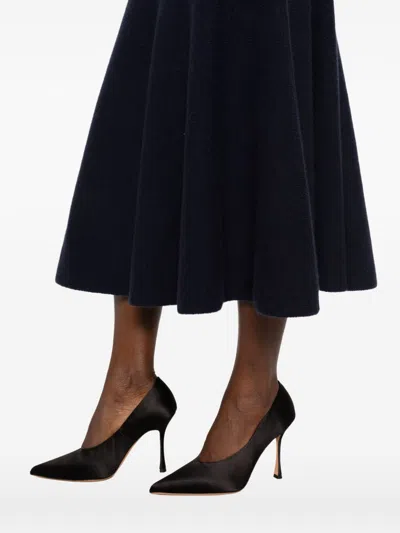Alaïa Cashmere Flared Skirt In Black