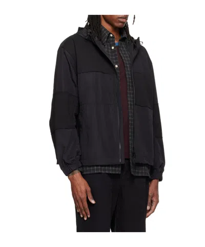 Re;code Black Patch-worked Hoodie Jacket In Black