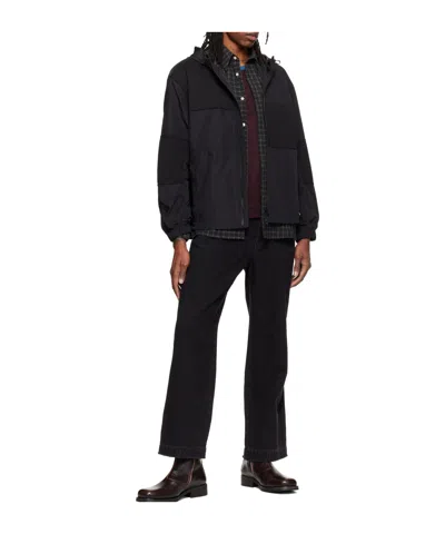 Re;code Black Patch-worked Hoodie Jacket In Black