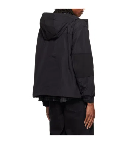 Re;code Black Patch-worked Hoodie Jacket In Black