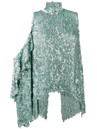 Shop Magda Butrym Sequin Embellished One Shoulder Top