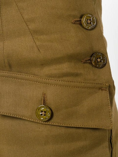 Shop Chloé Sailor Button Cargo Trousers In Brown