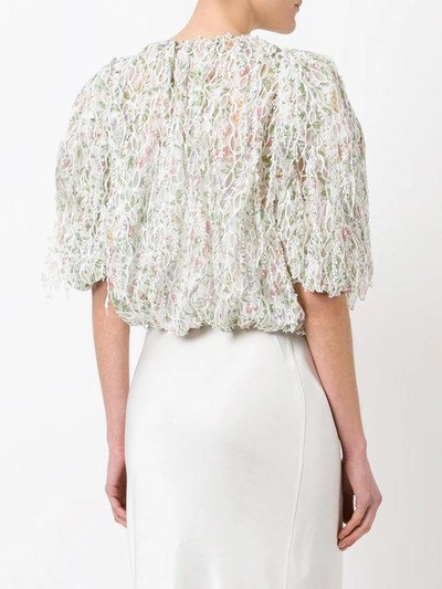 Shop Giambattista Valli Sheer Embroidered Blouse In Green