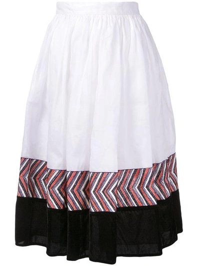 Shop Jupe By Jackie Panelled Midi Skirt In White