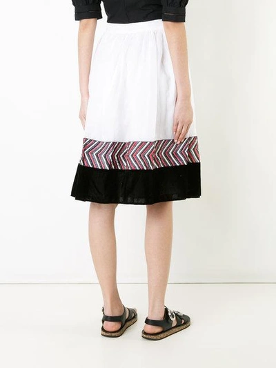Shop Jupe By Jackie Panelled Midi Skirt In White