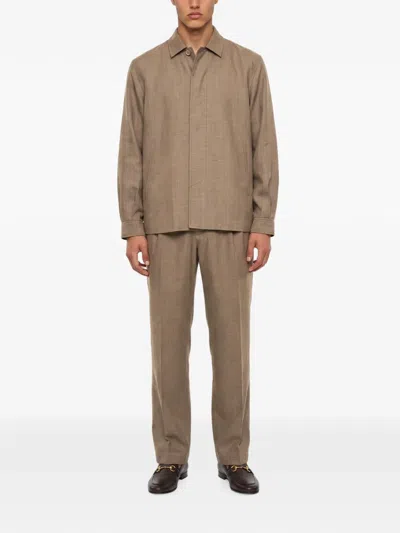 Our Legacy Pack Button-up Collared Jacket In Brown