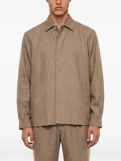 Our Legacy Pack Button-up Collared Jacket In Brown
