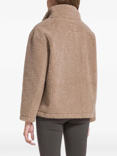 Deha Fleece-texture Button-up Jacket In Brown