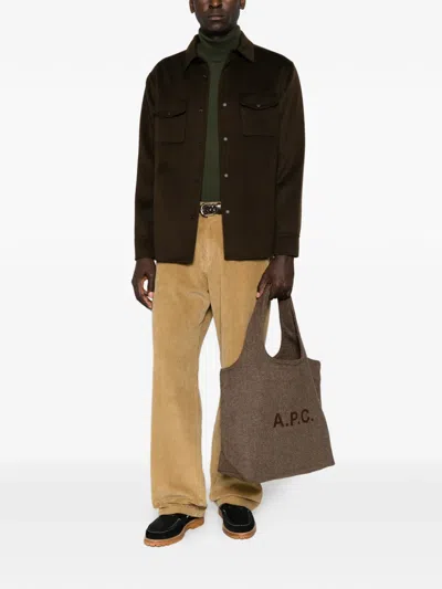Aspesi Button-front Shirt Jacket In Brown