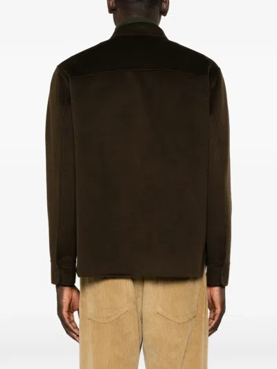 Aspesi Button-front Shirt Jacket In Brown