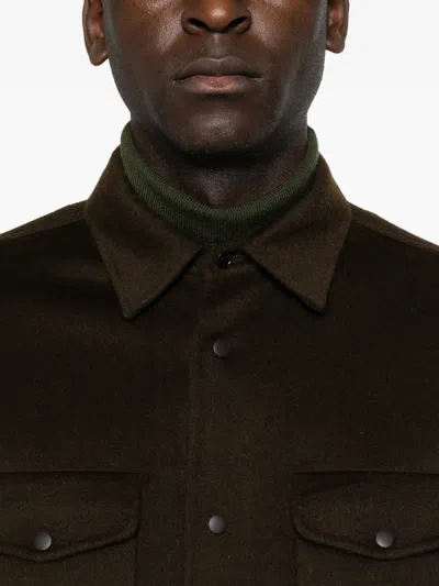 Aspesi Button-front Shirt Jacket In Brown