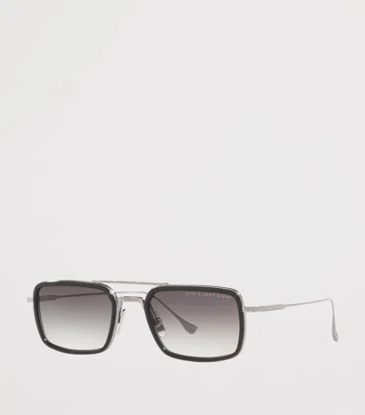 Dita Flight Eight Rectangle Sunglasses In Silver