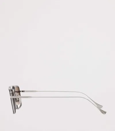 Dita Flight Eight Rectangle Sunglasses In Silver