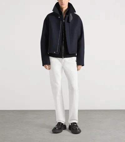 Givenchy Wool Oversized-collar Jacket In Blue