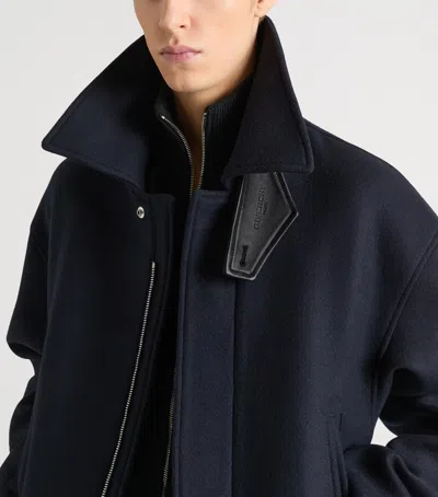 Givenchy Wool Oversized-collar Jacket In Blue