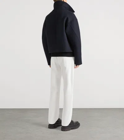 Givenchy Wool Oversized-collar Jacket In Blue