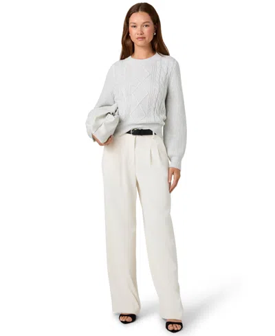 French Connection Micro Sequin Tinsel Knit Pullover Sweater In W. White (micro Seq)