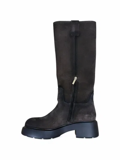 Santoni Easy Platform Boots In Gray
