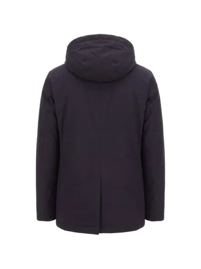 Montecore Hooded Button-up Jacket In Blue