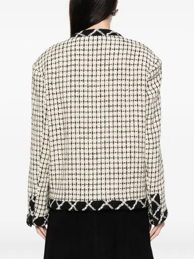 Ln22 Checked Wool Jacket In Black