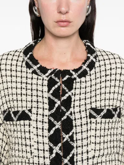 Ln22 Checked Wool Jacket In Black
