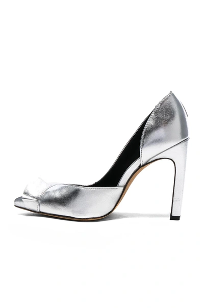 Shop Iro Leather Escavoly Heels In Silver