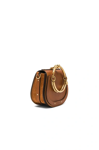 Shop Chloé Chloe Small Nile Calfskin & Suede Bracelet Bag In Brown