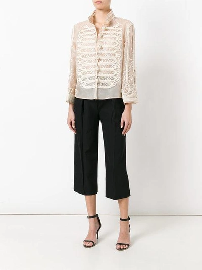 Ermanno Scervino Embroidered Silk Organza Jacket, Ivory | ModeSens